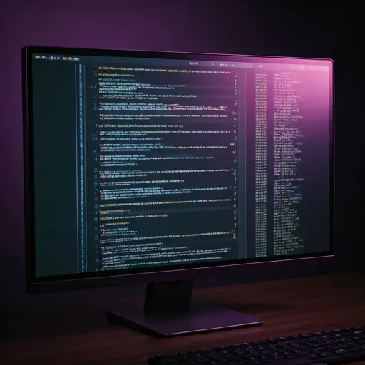 abstract neon computer code